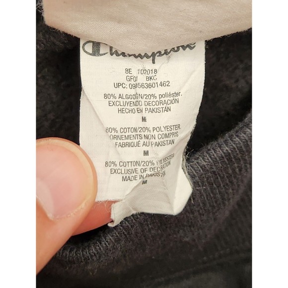 Champion Sweatpants Men's M Black Reverse Weave Jogger Colorful Logo Athleisure - Picture 6 of 6